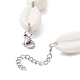 Bracelets de cheville à maillons en perles de coquillages en acrylique AJEW-AN00537-3