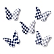 オペーク樹脂カボション  ツートン  DIYイヤリングアクセサリー用  チェス盤柄の蝶  ミックスカラー  22.5x27.5~28.5x4~5.5mm RESI-I035-01-2