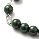 Collar de cuentas de perlas naturales teñidas con 304 cadena de acero inoxidable NJEW-K255-02P-3
