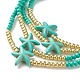 Summer Jewelry Starfish Waist Bead NJEW-C00028-02-4