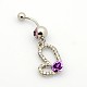 Heart 316L Stainless Steel Belly Rings AJEW-P003-19-2