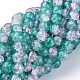 Chapelets de perles en verre craquelé peints à la bombe CCG-Q002-4mm-06-1