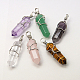 Natural Gemstone Double Terminated Pointed Pendants G-J062-P-2