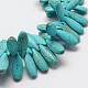 Fil de perles en forme de goutte turquoise teinté G-P083-95C