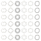 Chgcraft 120 pièces 6styles anneaux de liaison en alliage de style tibétain anneaux de liaison de fleurs anneaux de liaison de signe de chakra pour la fabrication de boucles d'oreilles pendantes de collier FIND-CA0007-42-1