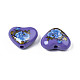 Flower Printed Opaque Acrylic Heart Beads SACR-S305-28-M02-3