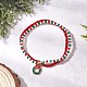 Рождественские стеклянные бусины и многослойные браслеты из стеклянных бусин BJEW-MZ00240-02-2