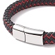 Leather Braided Cord Bracelets BJEW-E345-07-P-2