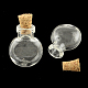 Flache runde Glasflasche für Wulst Container AJEW-R045-07-1