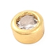 Покрытие стойки плоские круглые латунные кабошоны из микропаве из кубического циркония KK-F874-03G-12-2