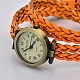 Fashionable Wrap Style Braided Leather Roman Numeral Watch Bracelets WACH-G013-02-2