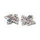 Brass Micro Pave Colorful Cubic Zirconia Connector Charms KK-E068-VB034-3