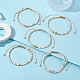 Bracelets de perles tressés en perles de verre et de laiton BJEW-JB09873-5