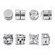 Pandahall 8Pcs 4 Style Clear Cubic Zirconia Flat Round Clip-on Earrings EJEW-TA0001-15-1
