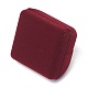 ベルベットチャームボックス  ダブルフリップカバー  ショーケースジュエリーディスプレイチャーム収納ボックス用  長方形  暗赤色  6.9x6.4x6.1cm VBOX-G005-06-3
