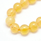 Natural Honey Calcite Round Beads Strands G-N0081-4mm-12-2