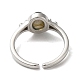 Овальные открытые кольца-манжеты из натуральных смешанных драгоценных камней RJEW-M155-07P-4