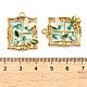 Подвески из нержавеющей стали 304 с эмалью и стразами STAS-B084-02G-01-3