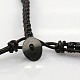 Fashion Triple Wrap Style Black Glass Bracelets BJEW-J058-11-2