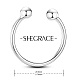 925 кольцо-манжета из стерлингового серебра Shegrace с родиевым покрытием JR95A-02-2