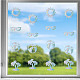 Gorgecraft 16 pz 4 stili finestra da spiaggia si aggrappa albero di cocco adesivi per il sole palla sole decalcomanie in vetro adesivi arcobaleno decalcomania anticollisione previene le collisioni degli uccelli con le finestre vinile prismatico non adesivo DIY-WH0314-090-1