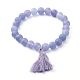 Bracelet en perles de jade blanc naturel teint (teint) BJEW-JB06659-5