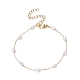 Pulsera de cadena con eslabones de perlas de vidrio BJEW-JB09238-1