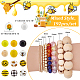 PH PandaHall 192pcs 14 Styles Sunflower Wooden Beads 16mm Bee Loose Round Beads Colorful Painted Wood Beads Yellow Beads for Summer Christmas Thanksgiving Farmhouse Jewelry Making Home Decor Macrame WOOD-PH0002-43-2