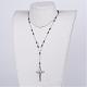304 collares de abalorios del rosario de acero inoxidable NJEW-JN01710-4