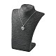 立体的なネックレスの胸像が表示されます  PUマネキンのジュエリーディスプレイ  籐でカバー  ブラック  265x210x125mm NDIS-N001-01A-2
