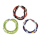 3шт 3-х цветные стеклянные бусины многорядные браслеты для женщин BJEW-JB12052-2