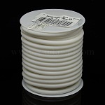 Synthetic Rubber Cord, Hollow, with White Plastic Spool, White, 5mm, Hole: 3mm, about 10.93 yards(10m)/roll