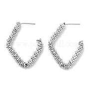 Серьги-пусеты из латуни с бисером и ромбами для женщин EJEW-D059-30P