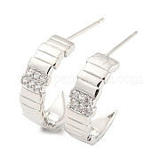 Серьги-гвоздики в виде арки из латуни с фианитом EJEW-K245-41P