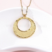 Плоские круглые подвески из нержавеющей стали 304 NJEW-M096-26G