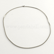 304 Stainless Steel Box Chain Necklaces NJEW-R223-02