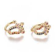 Серьги-манжеты с цирконом из позолоченной латуни EJEW-L244-27G