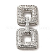 Brass Micro Pave Clear Cubic Zirconia Fold Over Clasps KK-G481-04P