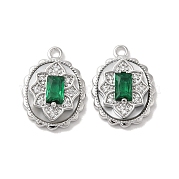 Латунные микропаве прозрачные подвески с фианитом KK-Z073-25P