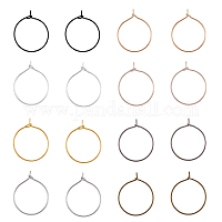 Wholesale UNICRAFTALE 40Pcs 5 Colors 316 Surgical Stainless Steel Hoop  Earrings Findings Pin 0.6mm Wine Glass Charms Rings 2 Size Metal Hoop  Earrings for Jewelry Making 29~34x25~30mm 