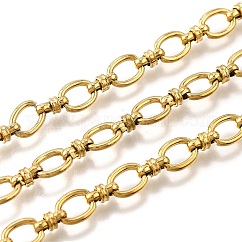 Ионное покрытие (ip) овальные звенья цепи из нержавеющей стали 304, несварные, реальный 18k позолоченный, 9x7x1.5 мм