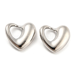 Colgantes de la aleación, corazón, Platino, 16x17x5mm, agujero: 6.5x7 mm