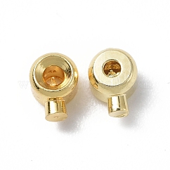 Perline ondulato in Ottone, colonna, vero placcato oro 18k, 4x3x2.5mm, Foro: 1 mm