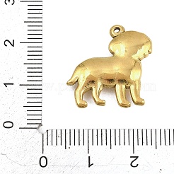 304ステンレスペンダント  ゴールドカラー  犬チャーム  20x20.5x4mm  穴：0.8mm&nbsp;STAS-K328-01D-G