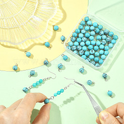 80 pz 2 stili pendenti in vetro e turchese sintetico&nbsp;PALLOY-SW00128