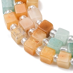 Natürlich gefärbte weiße Jade- & Quarzkristall- & Howlith- & gelbe Aventurin- & Rhodonit-Perlenstränge&nbsp;G-H333-03D