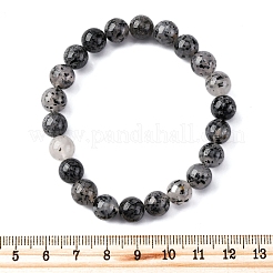 Браслеты из натурального турмалина с круглыми бусинами для мужчин и женщин BJEW-G743-01B