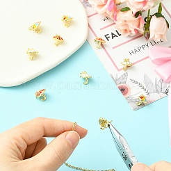 9шт 3 цвета латунные эмалевые подвески&nbsp;KK-CJ0014-16