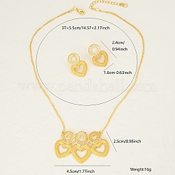 Элегантные латунные серьги-гвоздики в форме сердца и ожерелья с подвесками для женщин BQ9516-2