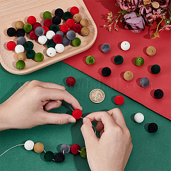 64 шт. 8-х цветные флокированные непрозрачные акриловые бусины&nbsp;OACR-PH0004-68